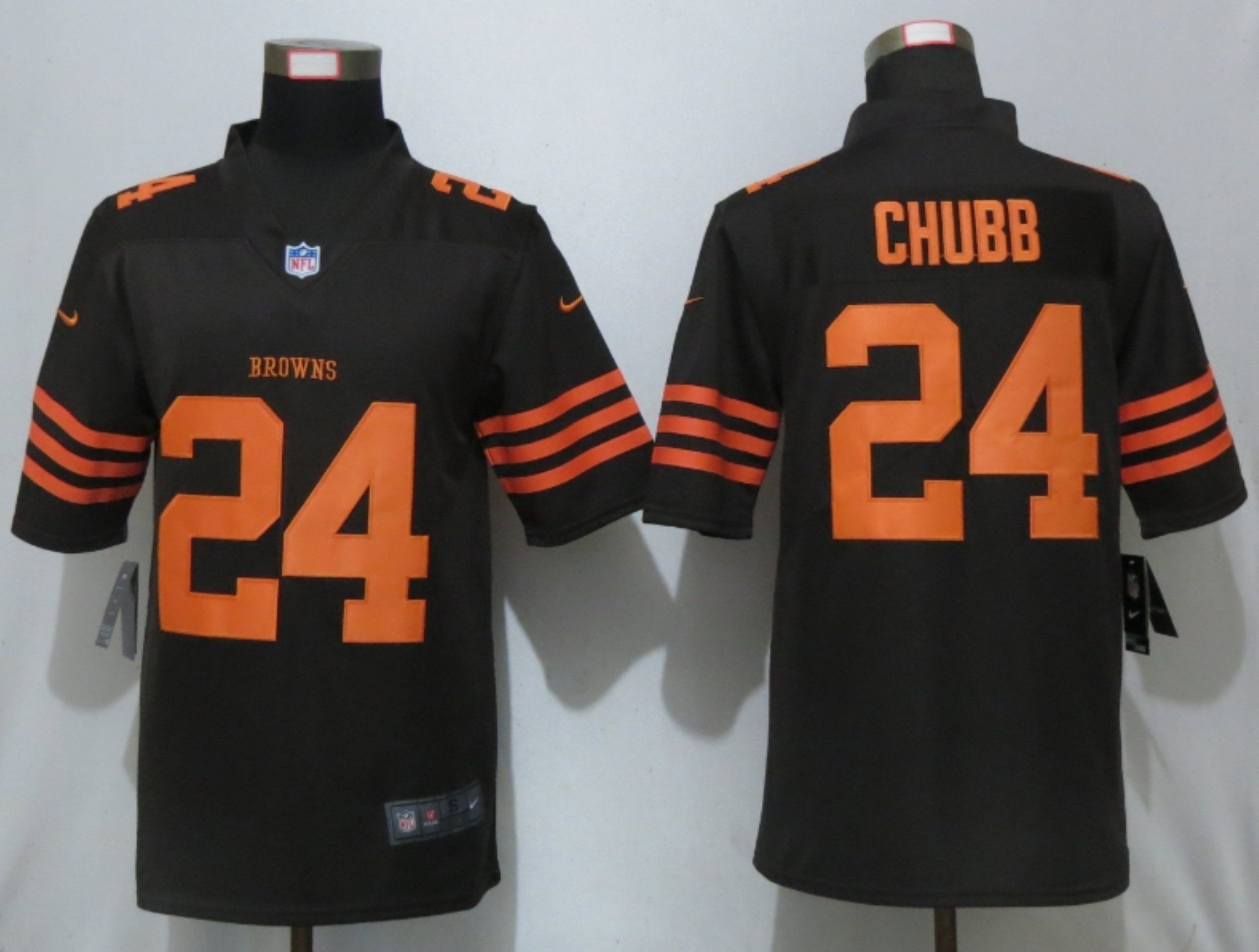 Men Cleveland Browns #24 Chubb Navy Pick Nike Color Rush Limited NFL Jerseys->women nfl jersey->Women Jersey